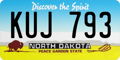 ND license plate KUJ793