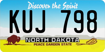 ND license plate KUJ798