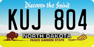ND license plate KUJ804