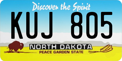 ND license plate KUJ805