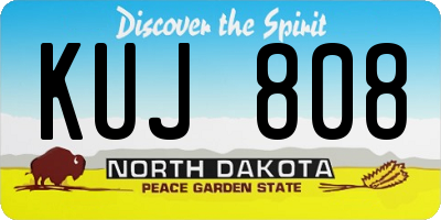 ND license plate KUJ808