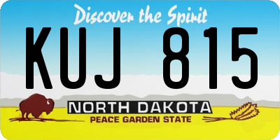ND license plate KUJ815
