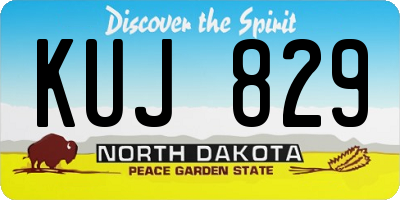 ND license plate KUJ829