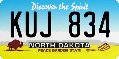ND license plate KUJ834