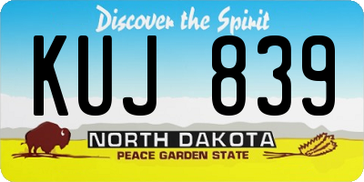 ND license plate KUJ839