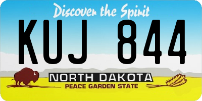 ND license plate KUJ844
