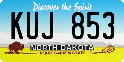 ND license plate KUJ853