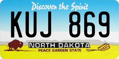 ND license plate KUJ869