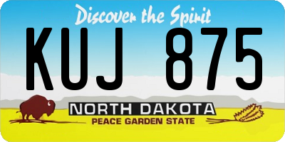 ND license plate KUJ875