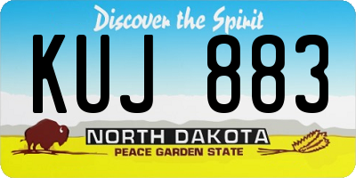 ND license plate KUJ883