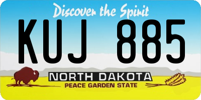 ND license plate KUJ885