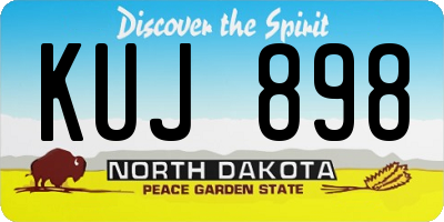ND license plate KUJ898