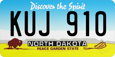 ND license plate KUJ910