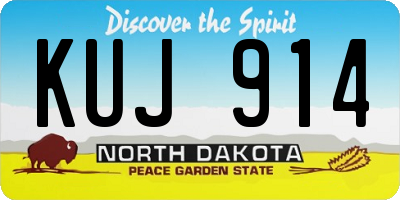 ND license plate KUJ914