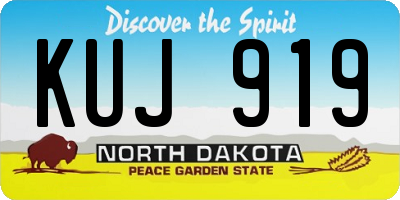 ND license plate KUJ919