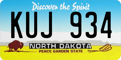 ND license plate KUJ934