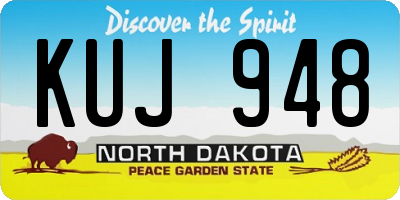 ND license plate KUJ948