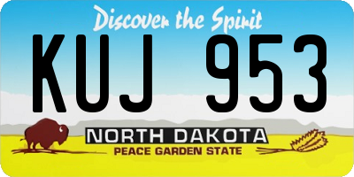 ND license plate KUJ953