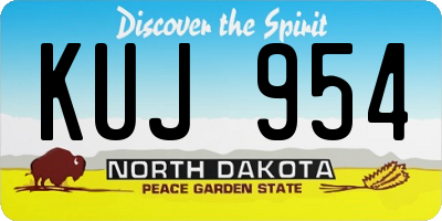 ND license plate KUJ954