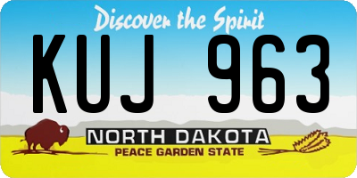 ND license plate KUJ963