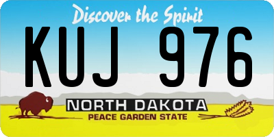 ND license plate KUJ976