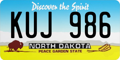 ND license plate KUJ986