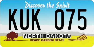 ND license plate KUK075