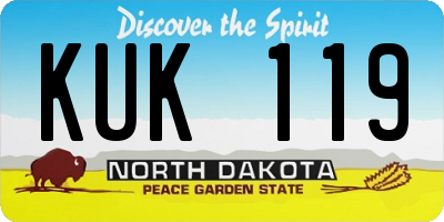ND license plate KUK119
