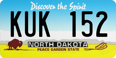 ND license plate KUK152