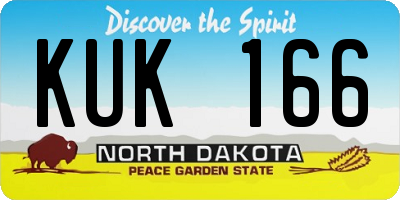 ND license plate KUK166
