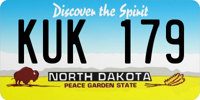 ND license plate KUK179