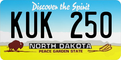 ND license plate KUK250