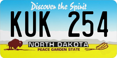 ND license plate KUK254