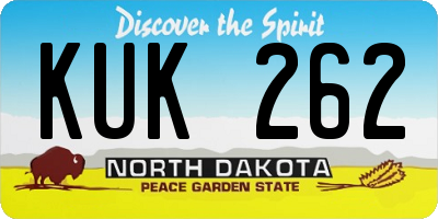 ND license plate KUK262