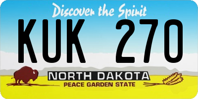 ND license plate KUK270