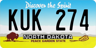 ND license plate KUK274