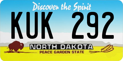 ND license plate KUK292