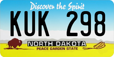 ND license plate KUK298