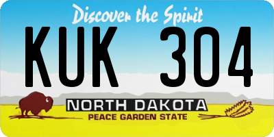 ND license plate KUK304