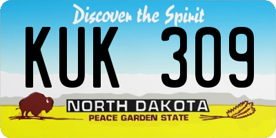 ND license plate KUK309