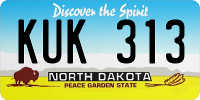 ND license plate KUK313