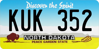 ND license plate KUK352