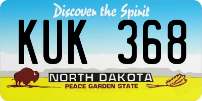 ND license plate KUK368