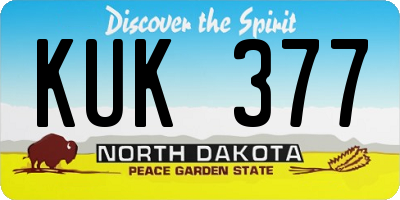 ND license plate KUK377