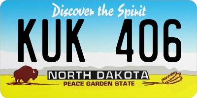 ND license plate KUK406