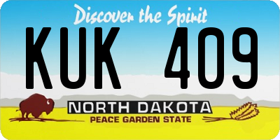 ND license plate KUK409