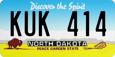 ND license plate KUK414