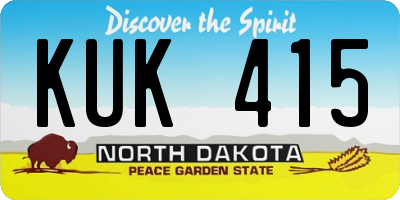ND license plate KUK415