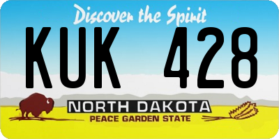ND license plate KUK428