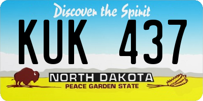 ND license plate KUK437